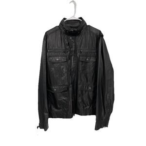 Theory Jacket Delancy Rockit Black Waxed Finish Men’s Size XL